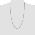Sterling Silver Rhodium-plated 4.5mm Figaro Chain