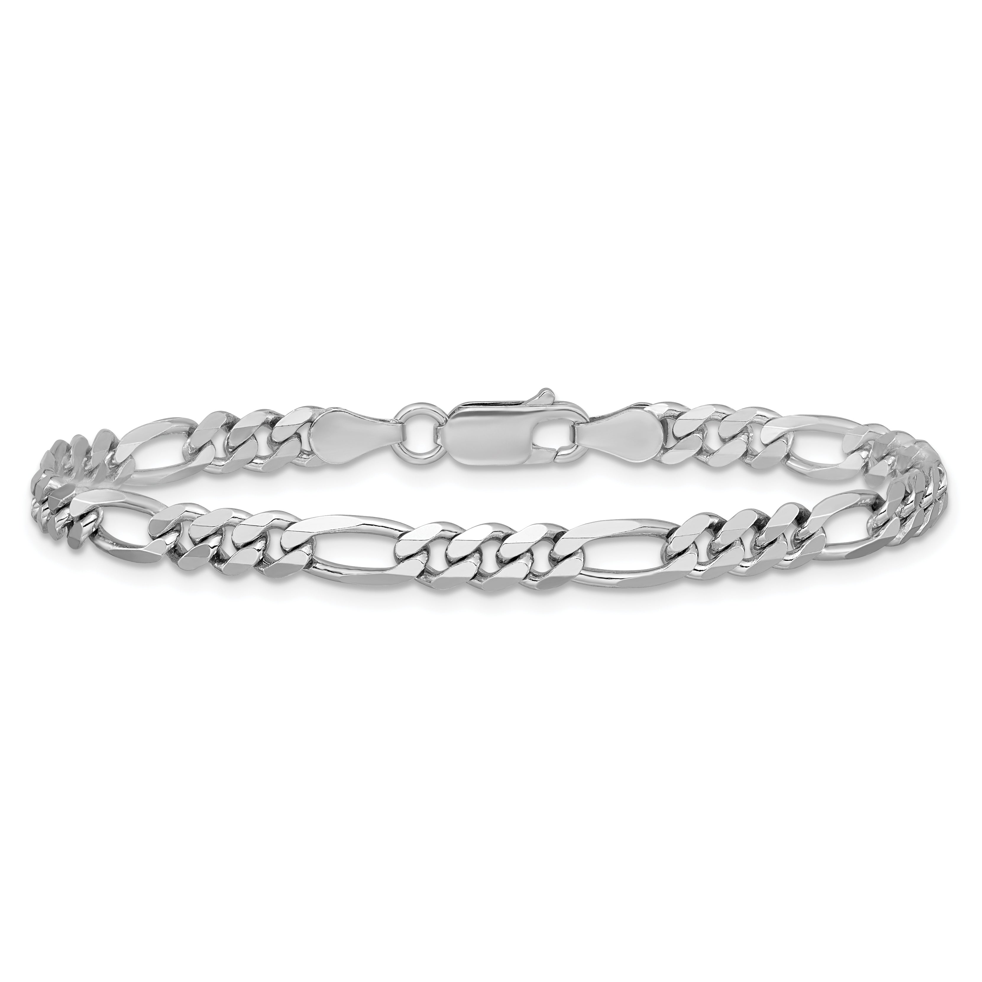 Sterling Silver Rhodium-plated 4.5mm Figaro Chain