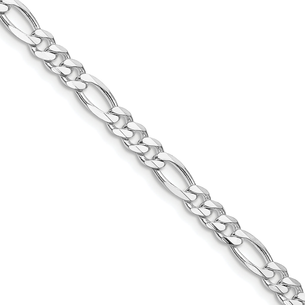 Sterling Silver Rhodium-Plated Figaro Chain Necklace 4.5mm
