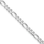 Sterling Silver Rhodium-Plated Figaro Chain Necklace 4.5mm