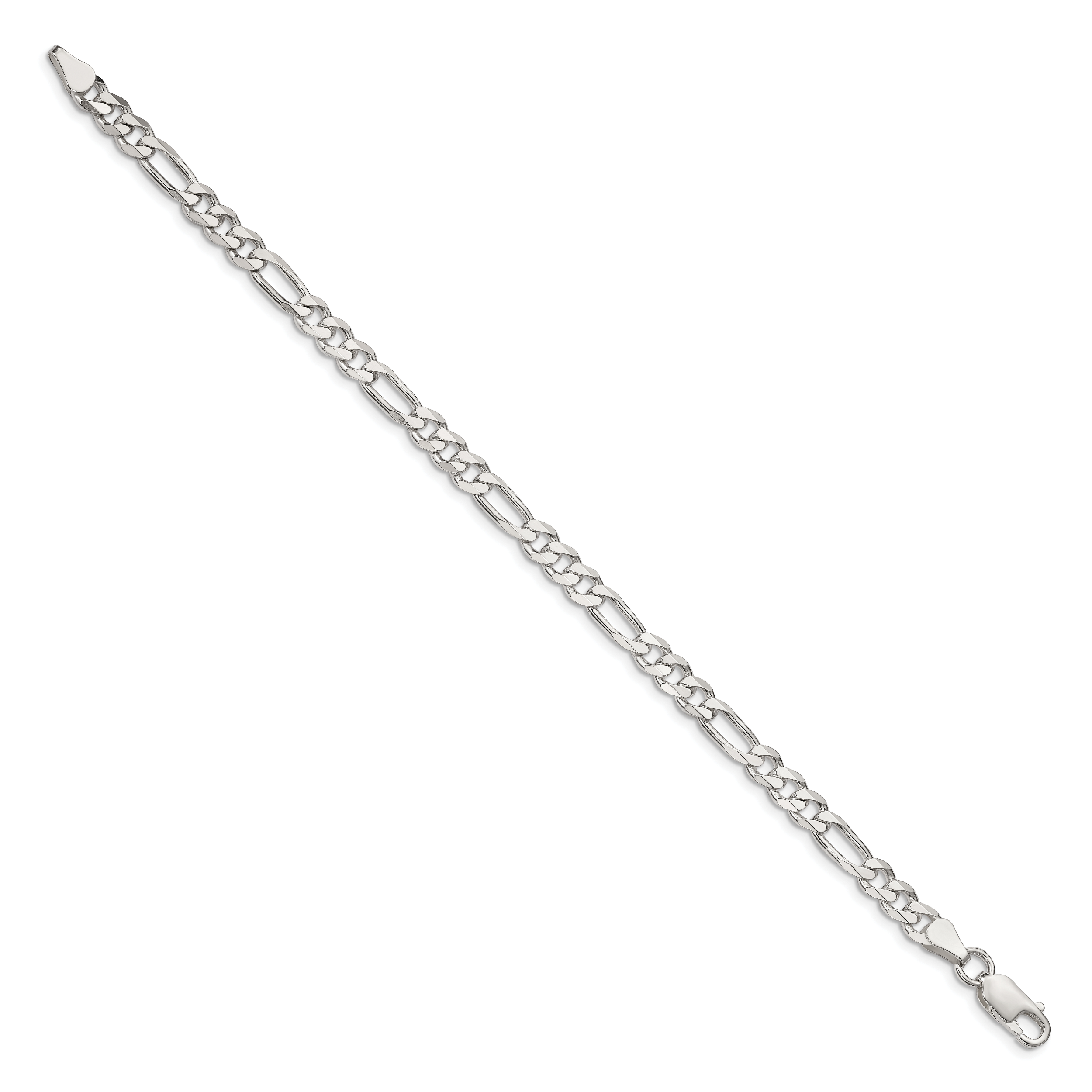 Figaro Chain Bracelet in Sterling Silver, 5.5mm Secondary image