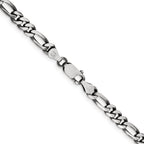 Sterling Silver Antiqued 5.5mm Figaro Chain