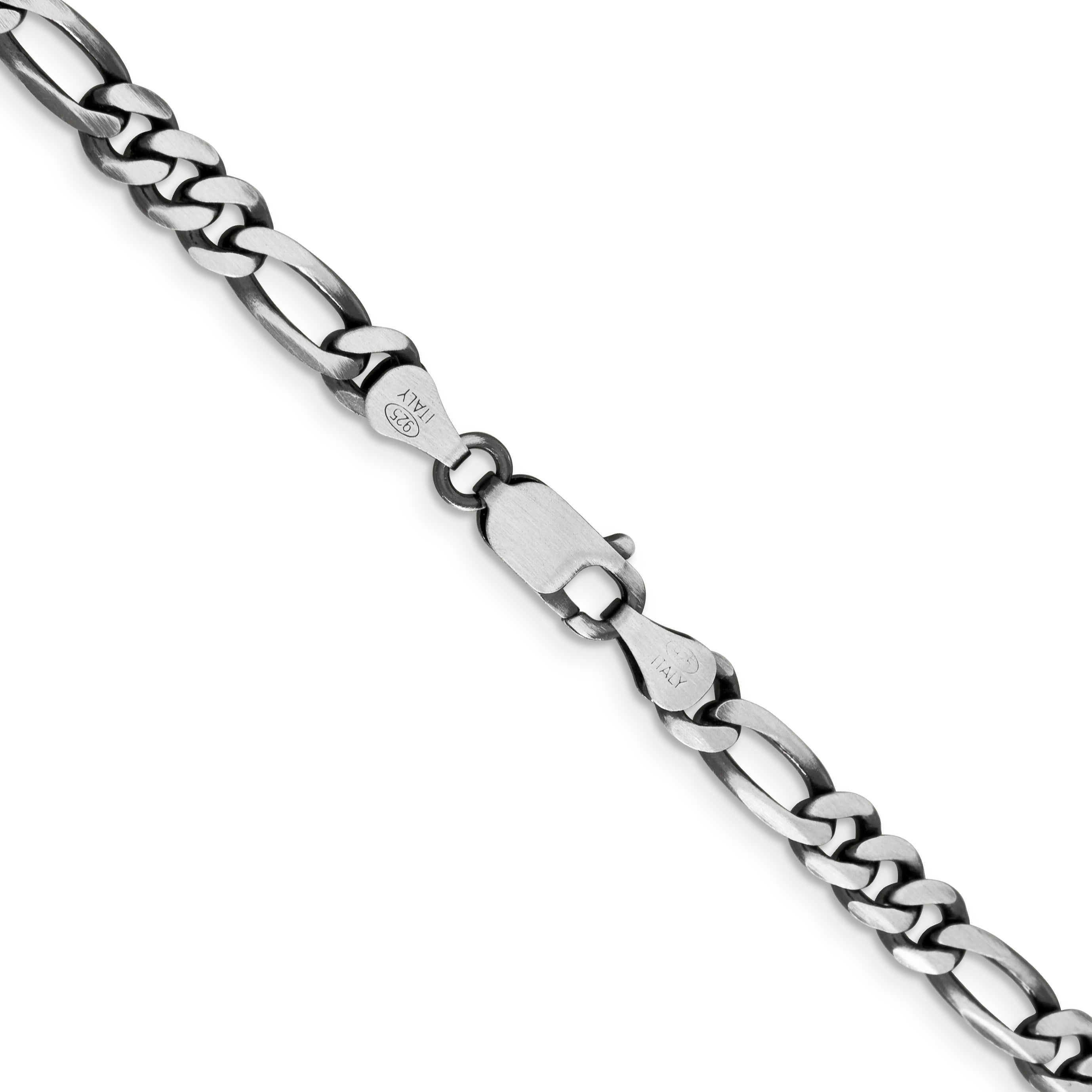 Sterling Silver Antiqued Figaro Chain Necklace 5.5mm