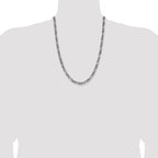 Sterling Silver Antiqued 5.5mm Figaro Chain