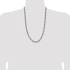 Sterling Silver Antiqued 5.5mm Figaro Chain