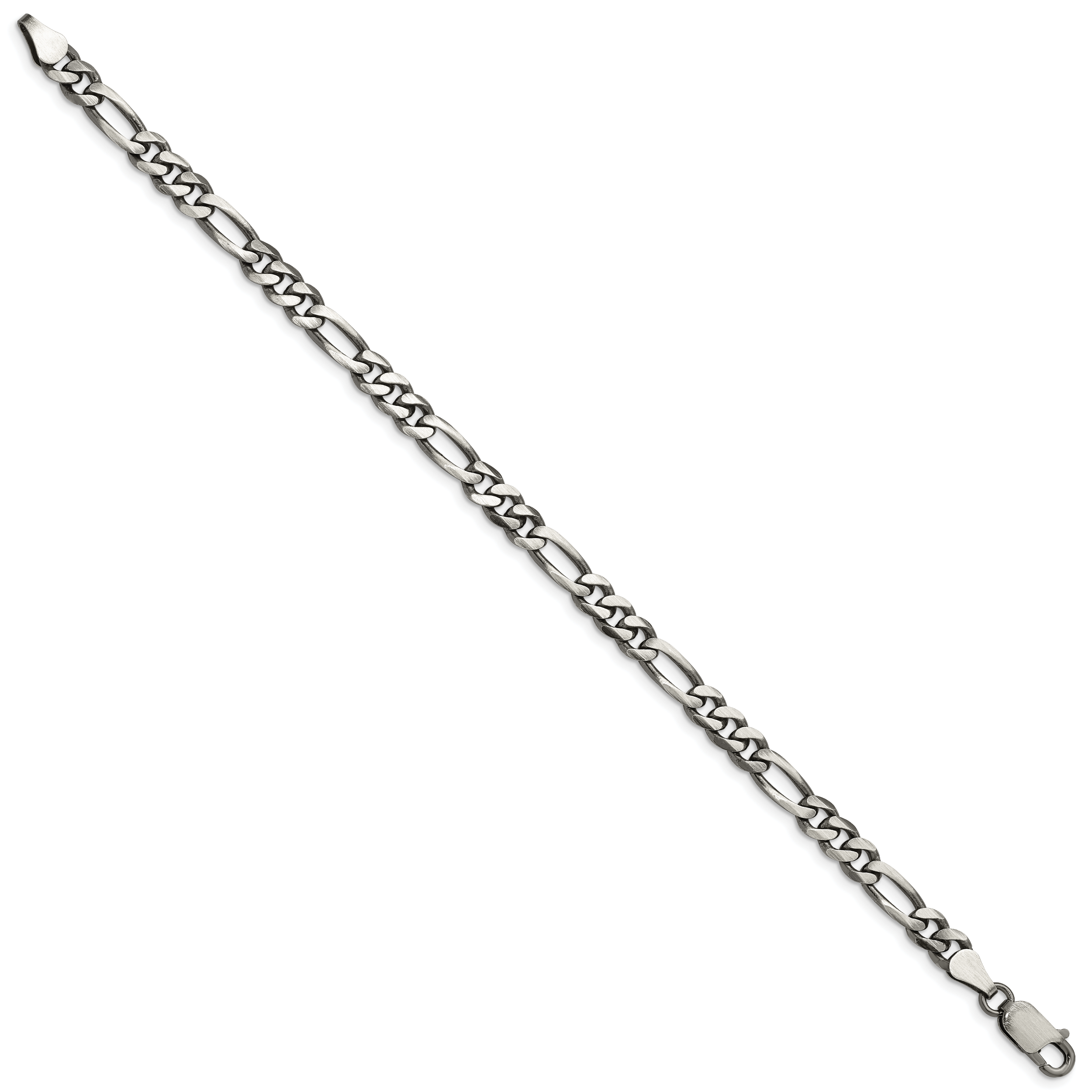 Antiqued Figaro Chain in Sterling Silver, 5.5mm Secondary image