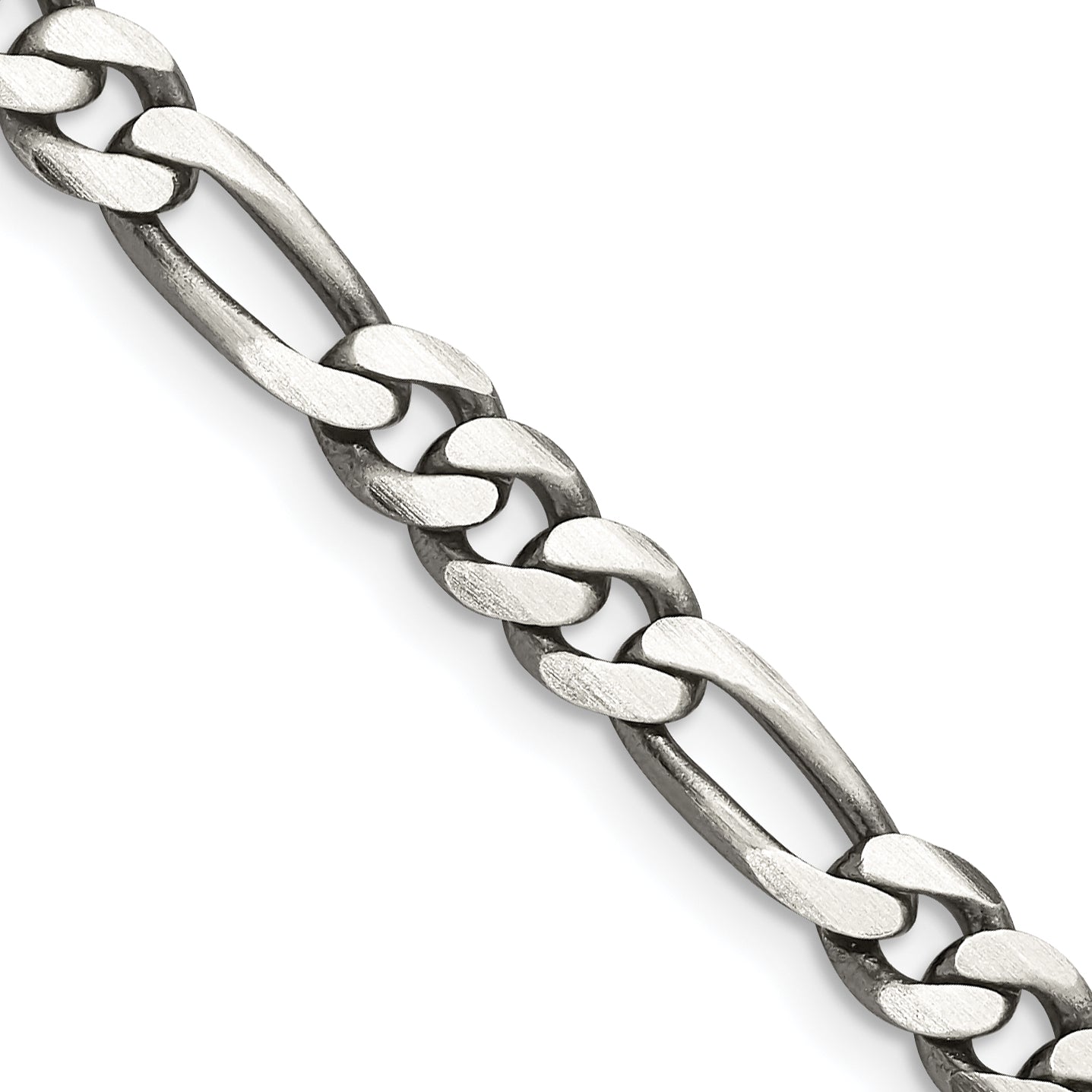 Sterling Silver Antiqued Figaro Chain Necklace 5.5mm Main image