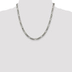 Sterling Silver Rhodium-plated 5.25mm Figaro Chain
