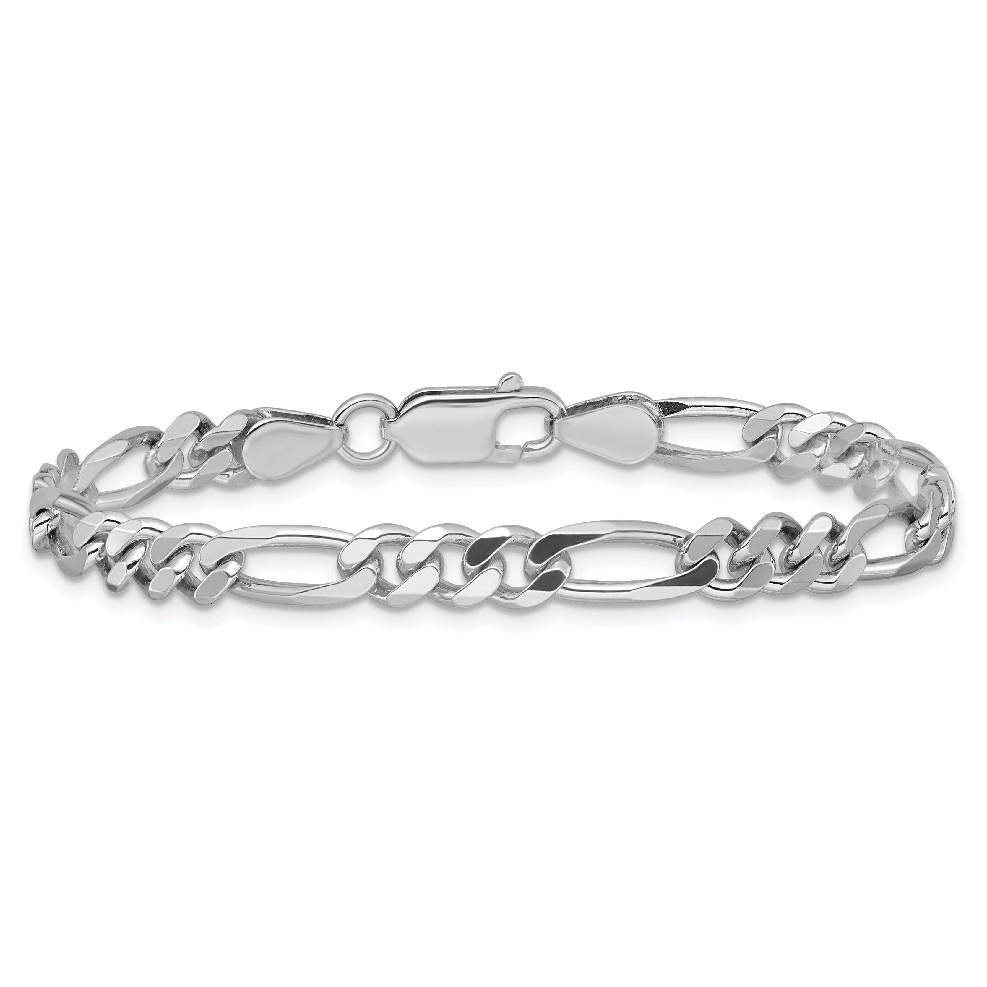 Sterling Silver Rhodium-plated 5.25mm Figaro Chain