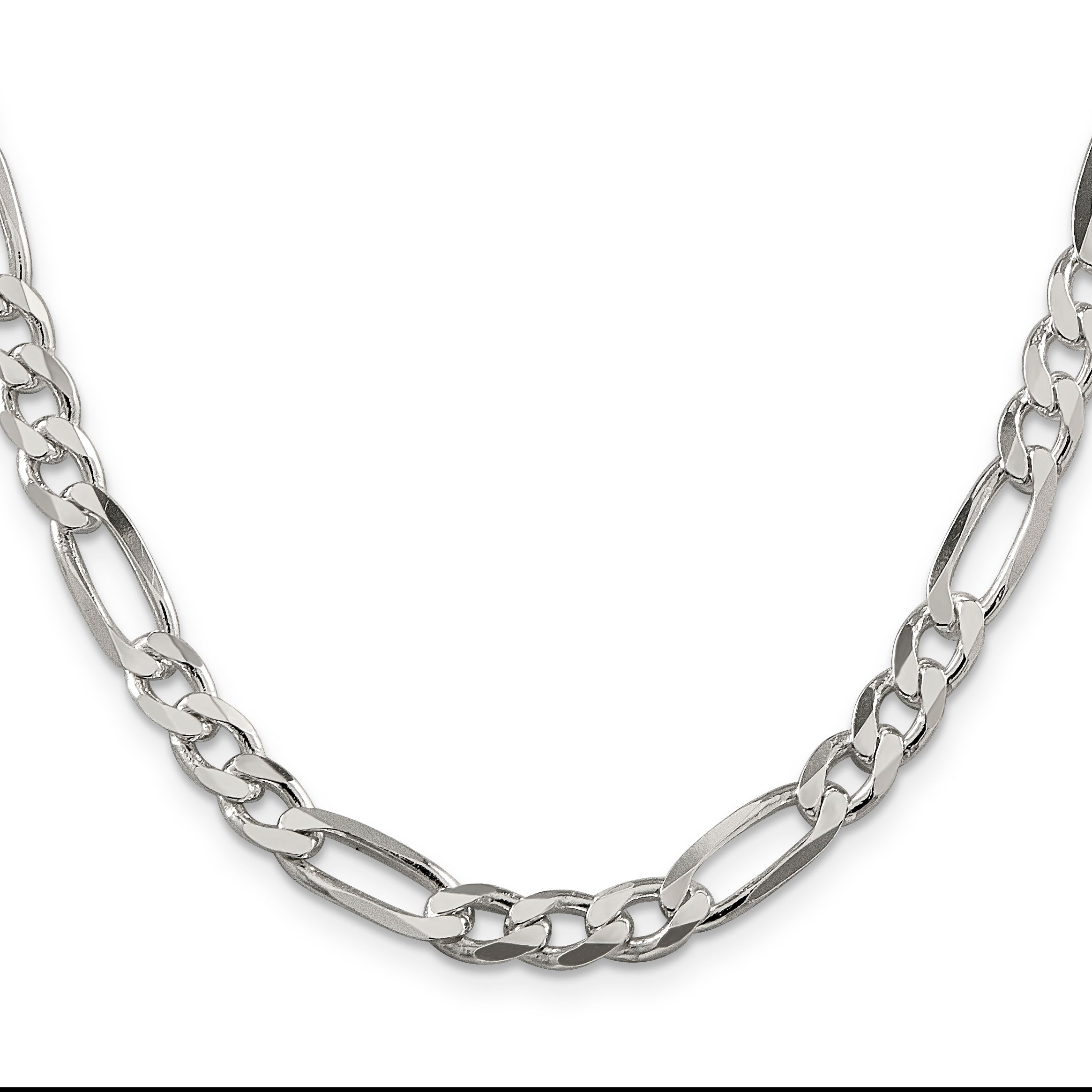 Sterling Silver Figaro Chain Necklace 6.75mm