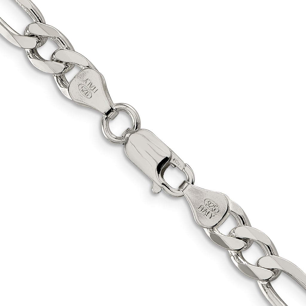 Sterling Silver Figaro Chain Necklace 6.75mm