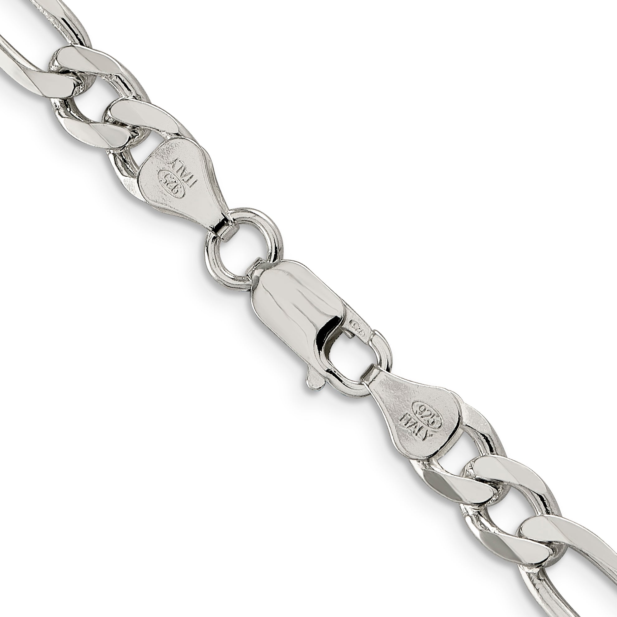 Sterling Silver Figaro Chain Necklace 6.75mm