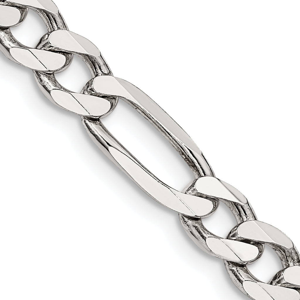 Sterling Silver Figaro Chain Necklace 6.75mm