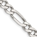 Sterling Silver Figaro Chain Necklace 6.75mm