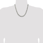 Sterling Silver Antiqued 6.5mm Figaro Chain