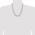 Sterling Silver Antiqued 6.5mm Figaro Chain