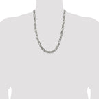 Sterling Silver Antiqued 6.5mm Figaro Chain
