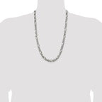 Sterling Silver Antiqued 6.5mm Figaro Chain