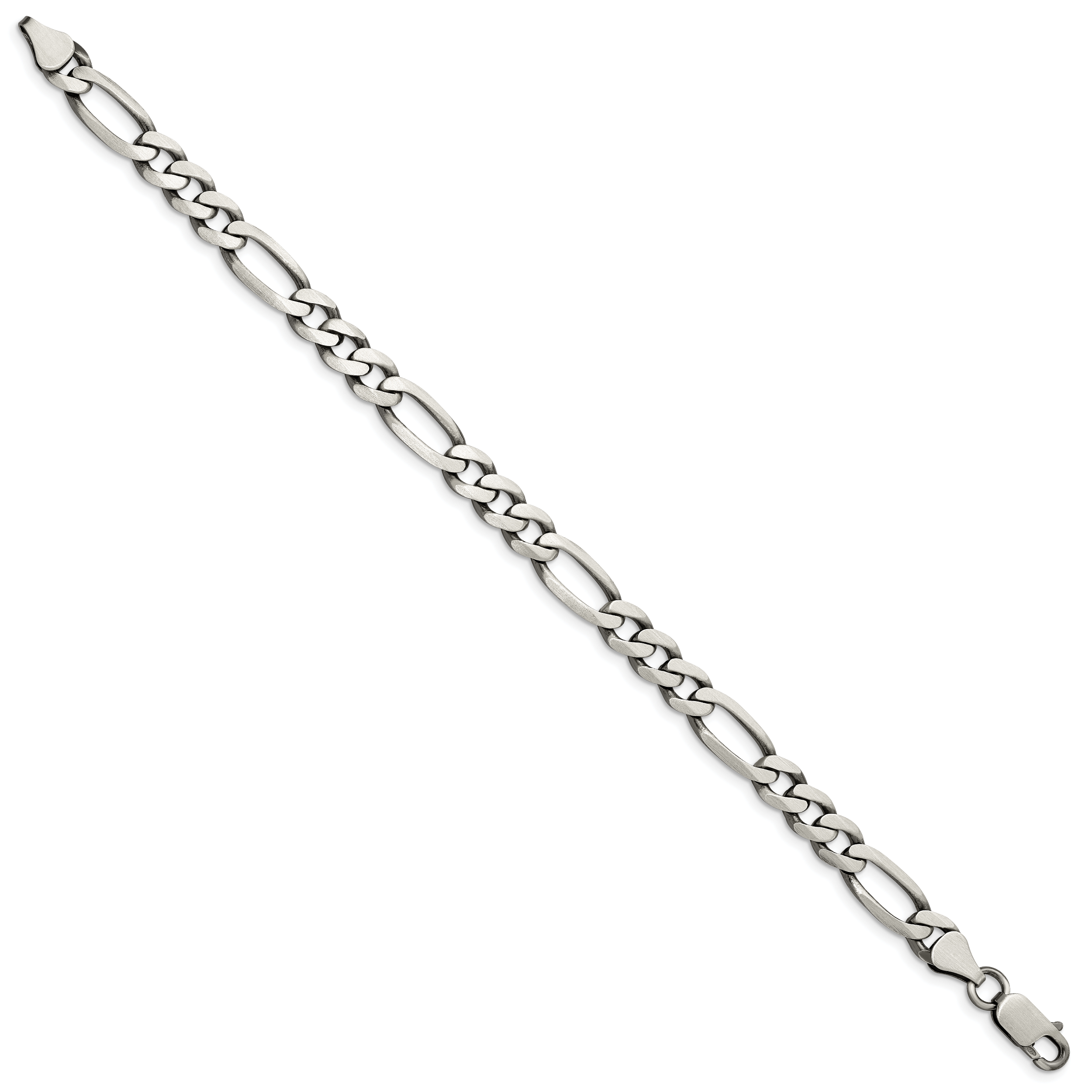 Antiqued Figaro Chain in Sterling Silver, 6.5mm Secondary image