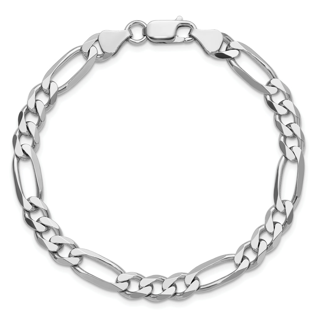 Sterling Silver Rhodium-Plated Figaro Chain Necklace 6.5mm