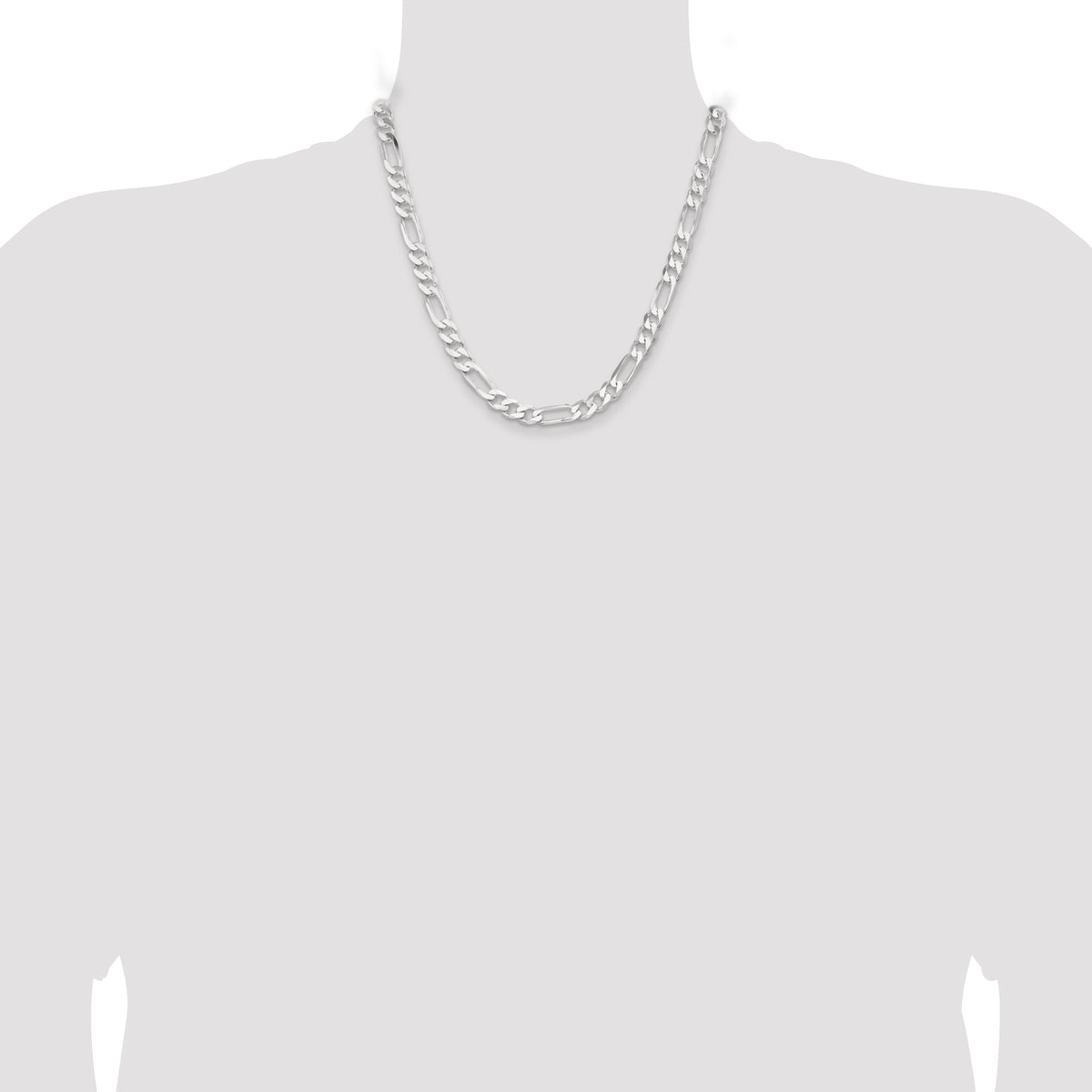 Sterling Silver 7.5mm Figaro Chain