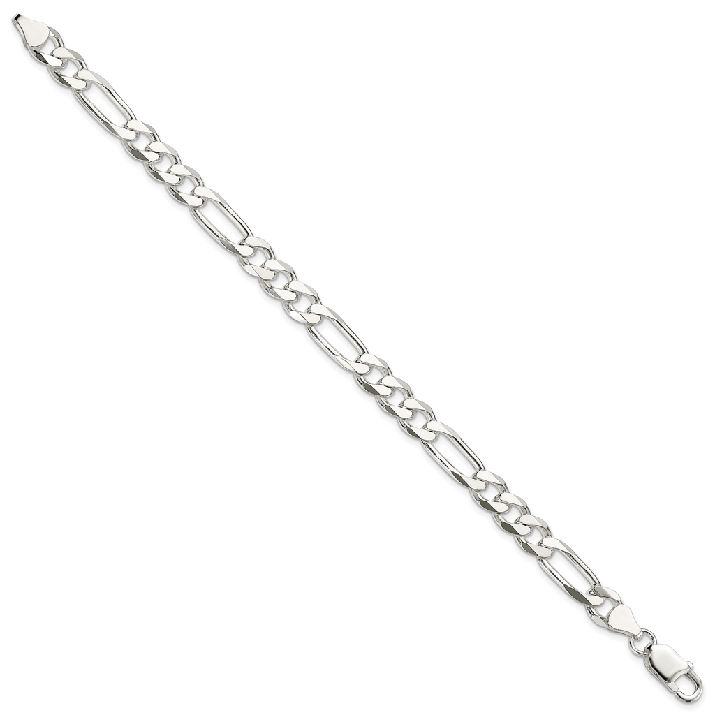 Sterling Silver Figaro Chain Necklace 7.5mm