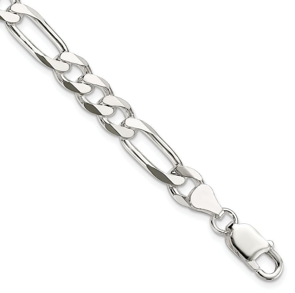 Sterling Silver Figaro Chain Necklace 7.5mm