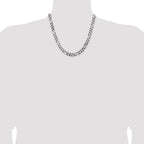 Sterling Silver Antiqued 7.5mm Figaro Chain