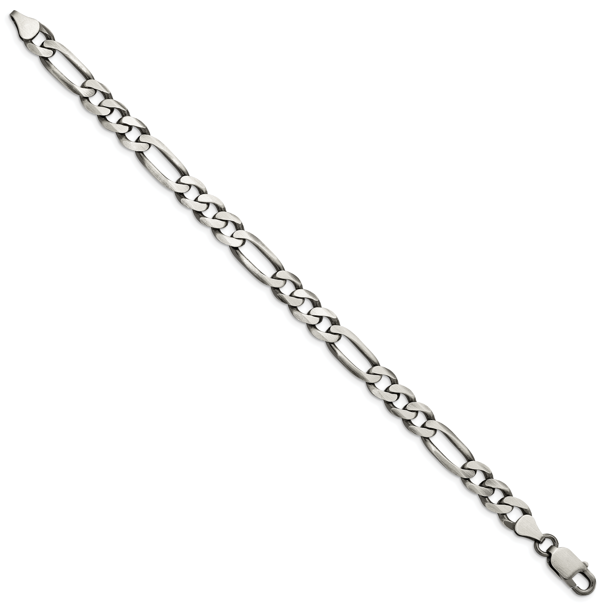 Sterling Silver Antiqued 7.5mm Figaro Chain Secondary image