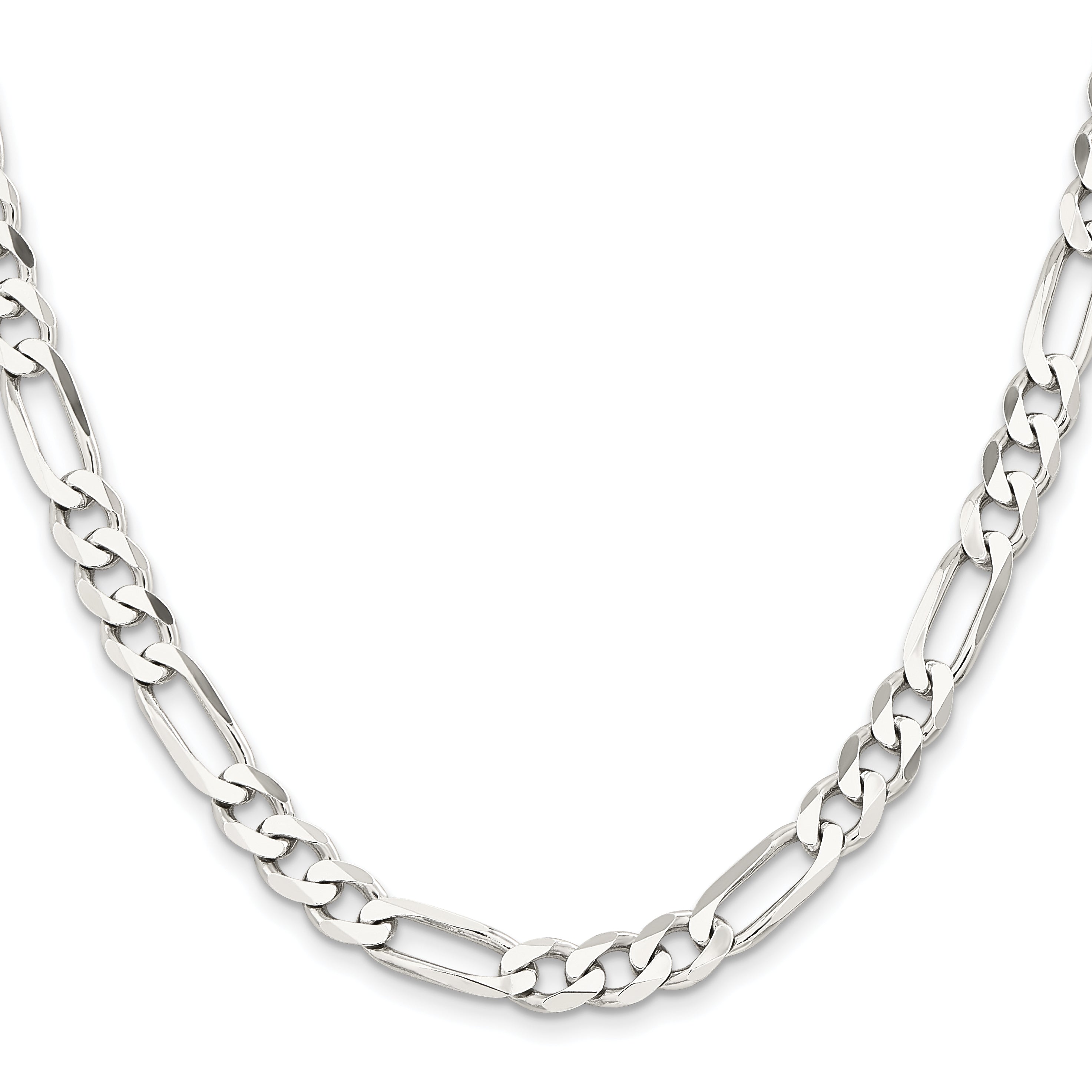 Sterling Silver Rhodium-plated 7.5mm Figaro Chain Secondary image
