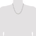 Sterling Silver Rhodium-plated 7.5mm Figaro Chain