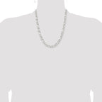 Sterling Silver Rhodium-plated 7.5mm Figaro Chain
