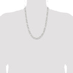 Sterling Silver Rhodium-plated 7.5mm Figaro Chain