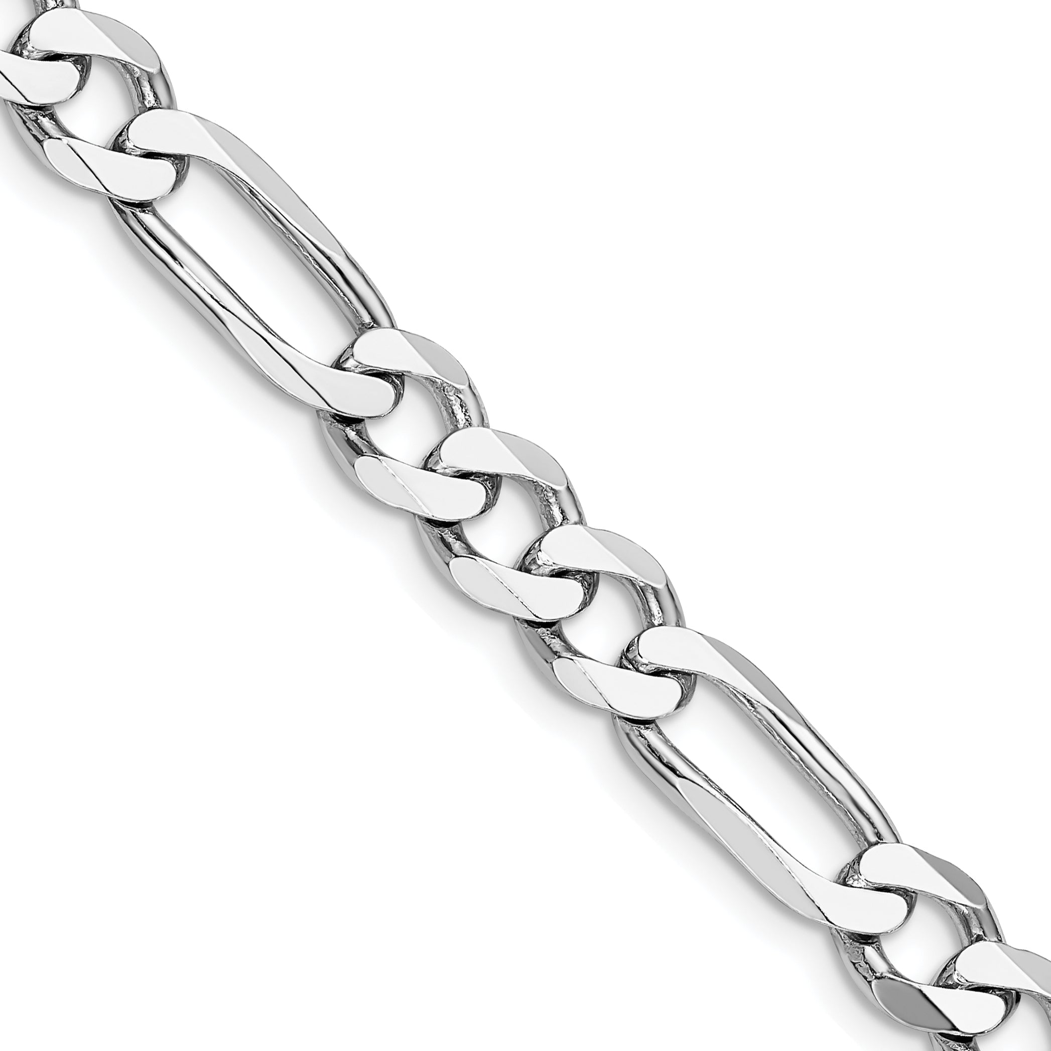 Sterling Silver Rhodium-plated 7.5mm Figaro Chain Main image