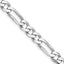Sterling Silver Rhodium-plated 7.5mm Figaro Chain