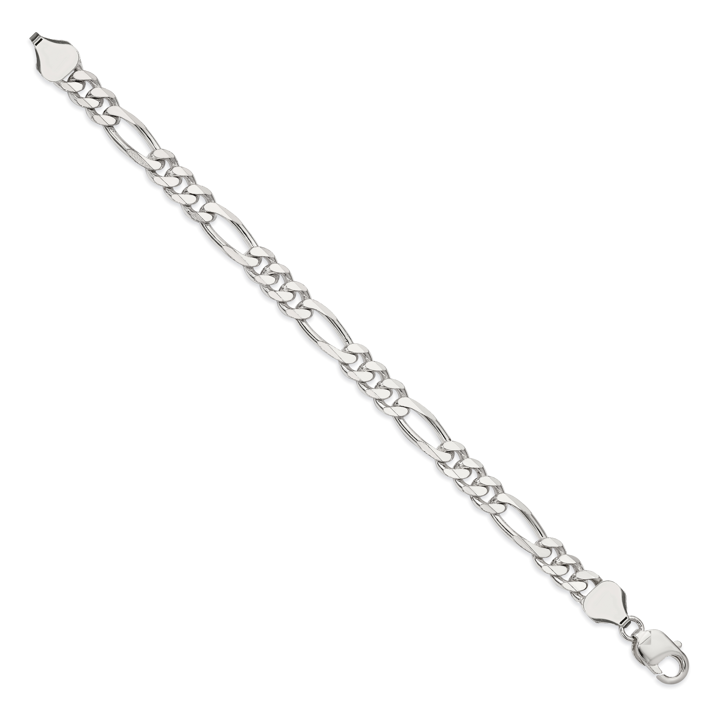 Figaro Chain in Sterling Silver, 8mm Secondary image
