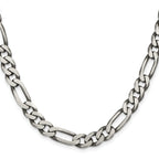 Sterling Silver Antiqued 7.75mm Figaro Chain