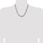 Sterling Silver Antiqued 7.75mm Figaro Chain