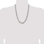 Sterling Silver Antiqued 7.75mm Figaro Chain