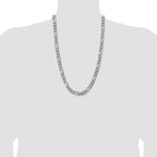Sterling Silver Antiqued 7.75mm Figaro Chain