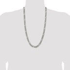 Sterling Silver Antiqued 7.75mm Figaro Chain