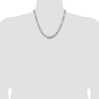 Sterling Silver Rhodium-plated 7.75mm Figaro Chain