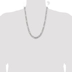 Sterling Silver Rhodium-plated 7.75mm Figaro Chain