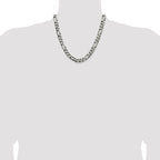 Sterling Silver Antiqued 9mm Figaro Chain