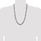 Sterling Silver Antiqued 9mm Figaro Chain
