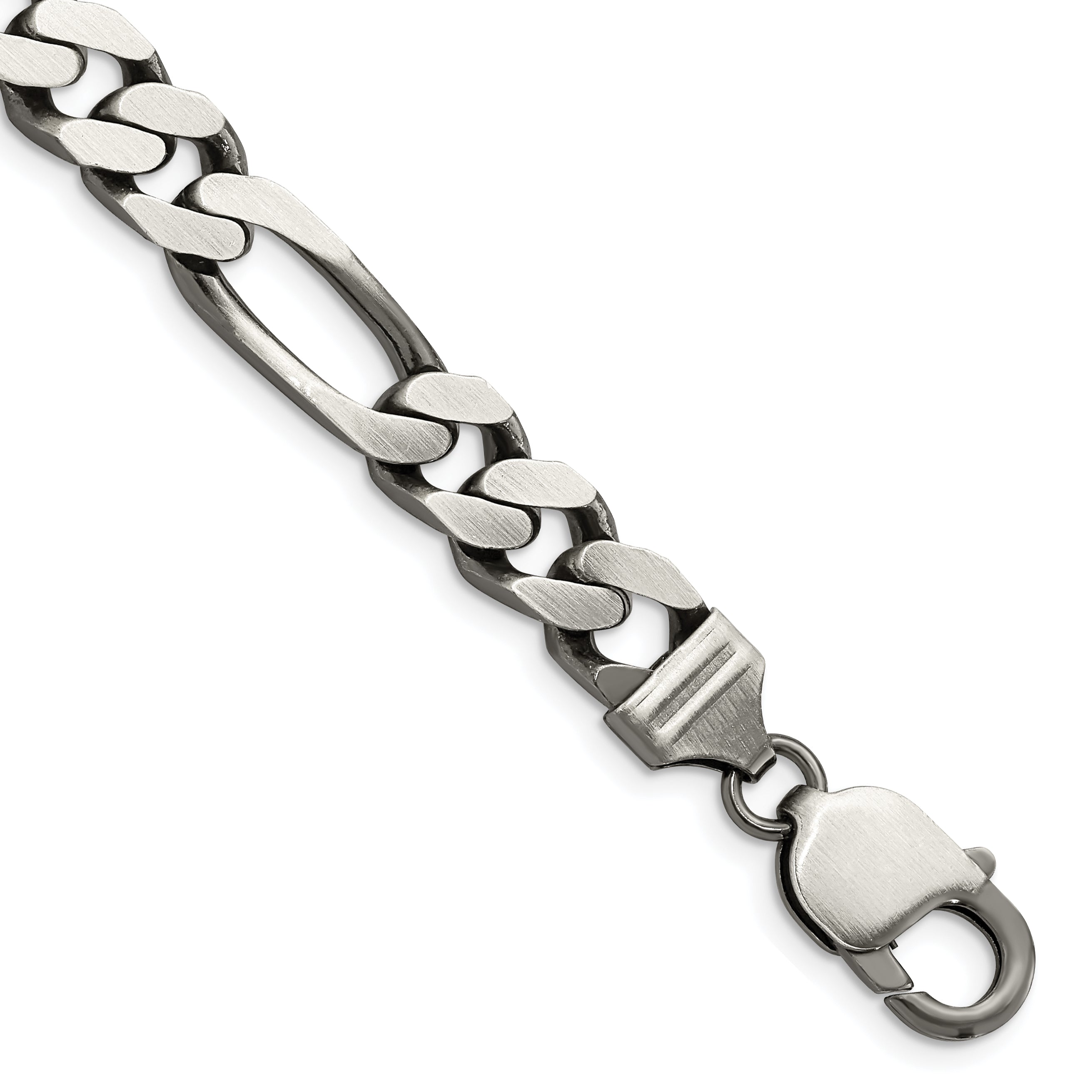 Sterling Silver Antiqued 9mm Figaro Chain Main image
