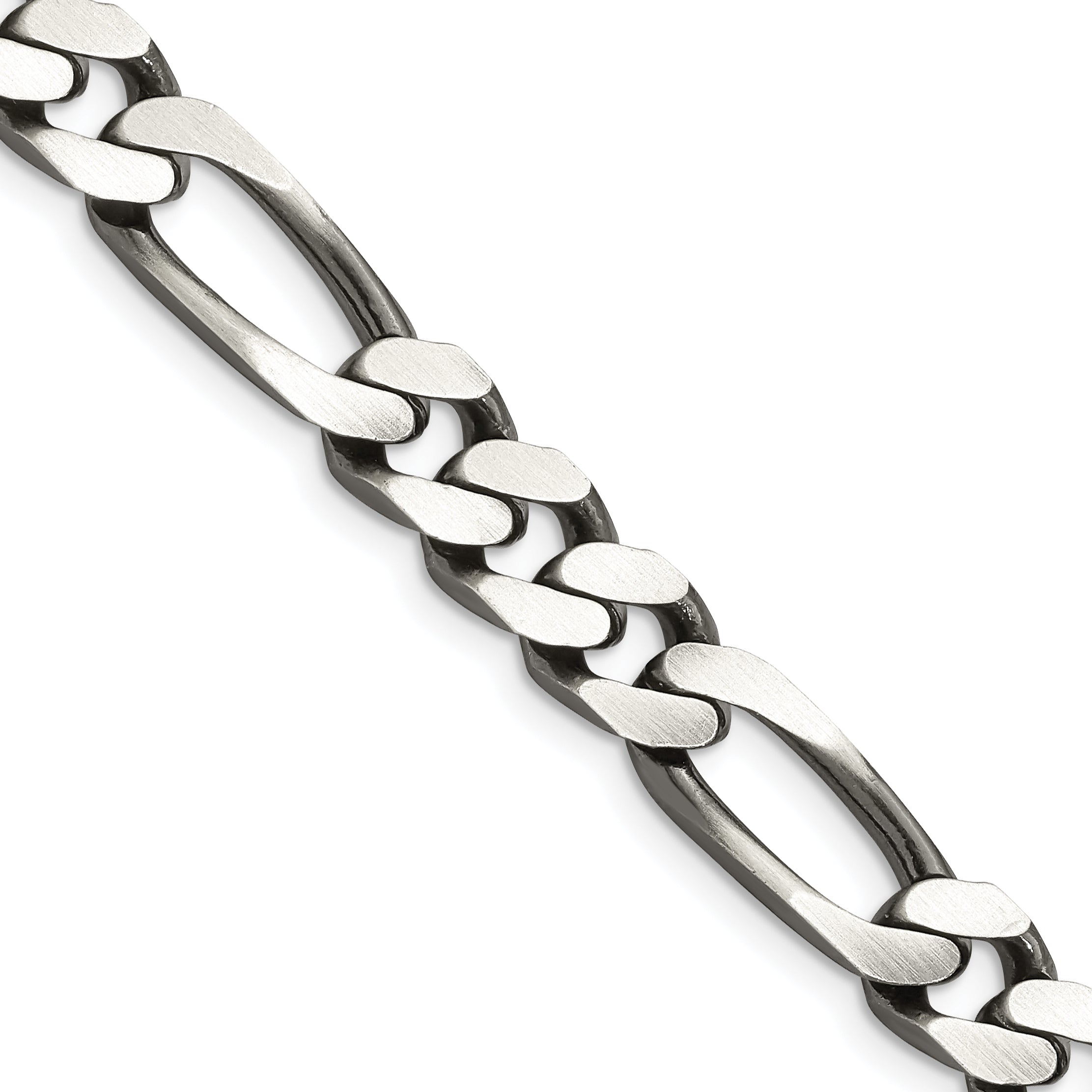 Sterling Silver Antiqued 9mm Figaro Chain Secondary image