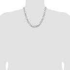 Sterling Silver Rhodium-plated 9mm Figaro Chain