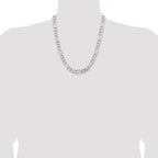 Sterling Silver Rhodium-plated 9mm Figaro Chain