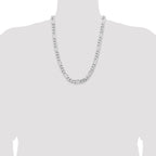 Sterling Silver Rhodium-plated 9mm Figaro Chain